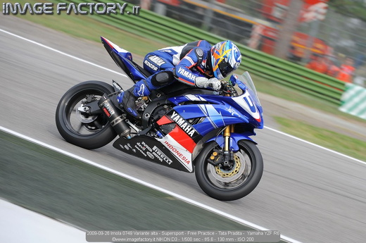 2009-09-26 Imola 0749 Variante alta - Supersport - Free Practice - Tata Pradita -  Yamaha YZF R6